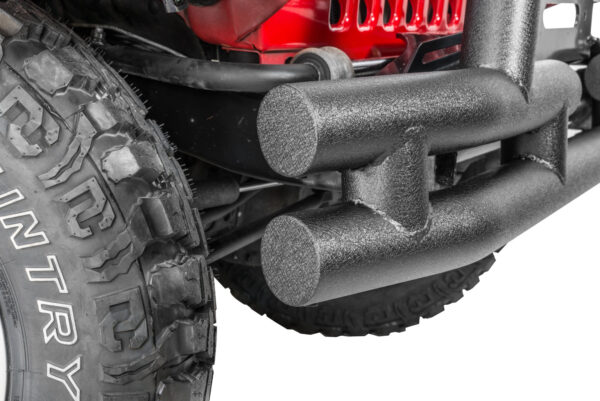 Quadratec QR3 Dual-Tube Winch Mount Bumper with Hoop for for 76-06 Jeep CJ, YJ, TJ & Unlimited