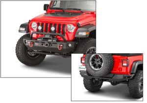 Quadratec QRC Front Winch Ready Bumper with Rear Bumper for 18-25 Jeep Wrangler JL and 20-25 Gladiator JT